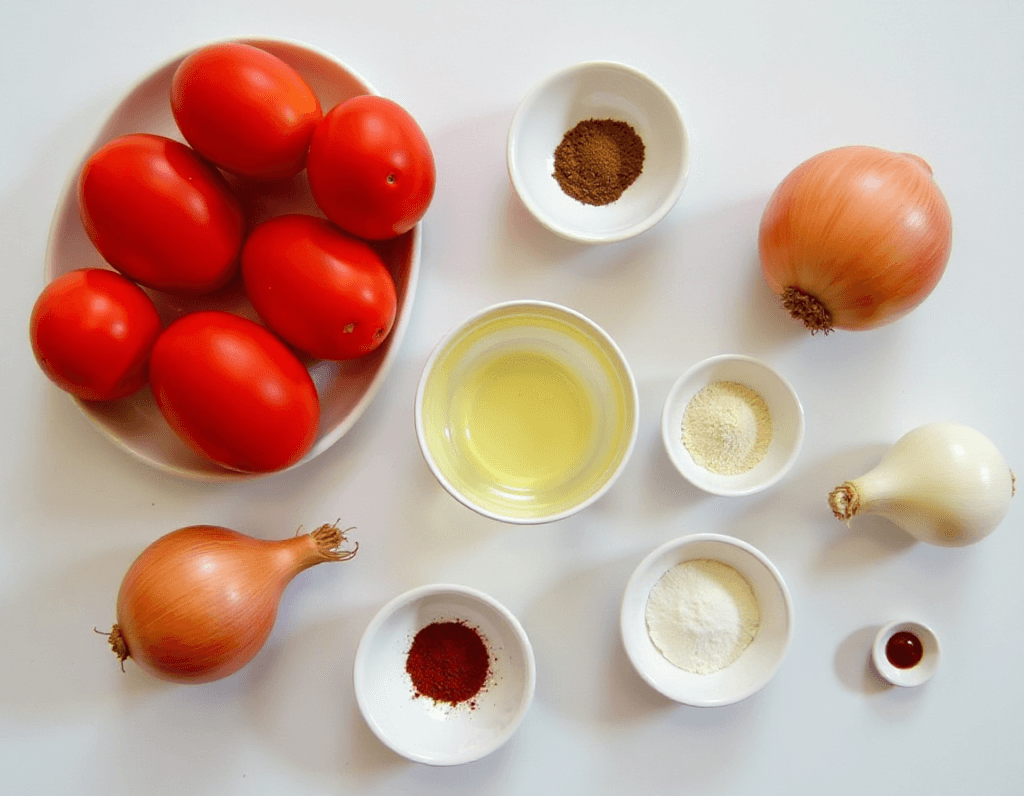 Fresh ingredients for a shakshuka recipe