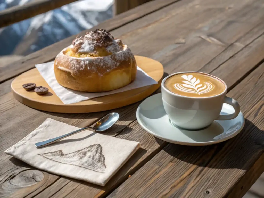 Gipfeli served with coffee in Switzerland