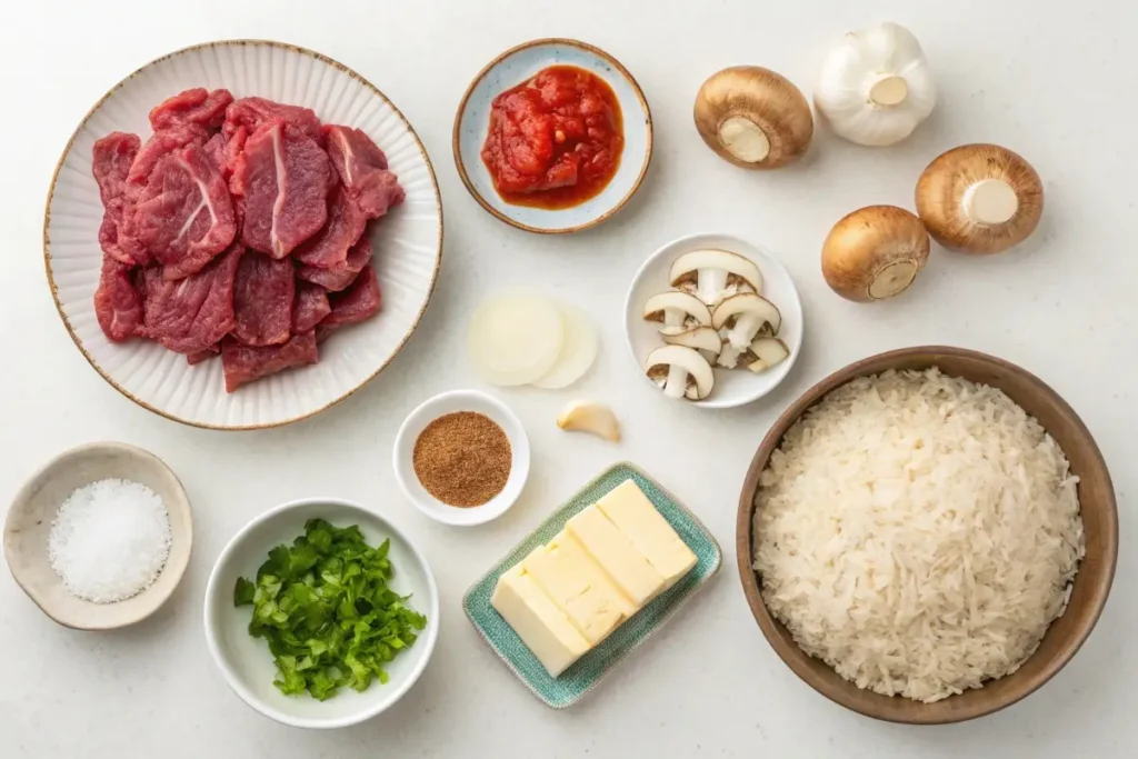 Hayashi Rice ingredients on table